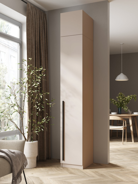 Шкафы одностворчатые, Шкаф для одежды распашной однодверный с антресолью, София, 2600х400х520 мм