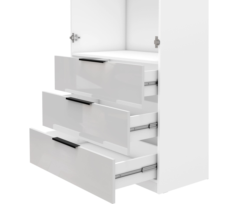 Шкафы, Шкаф 3-х дверный с ящиками, 135 см Люкс