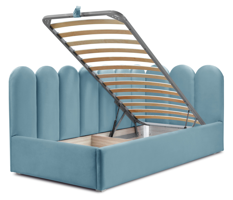 Кровати с мягким изголовьем, Кровать Мия 120 с подъемным механизмом, микровелюр