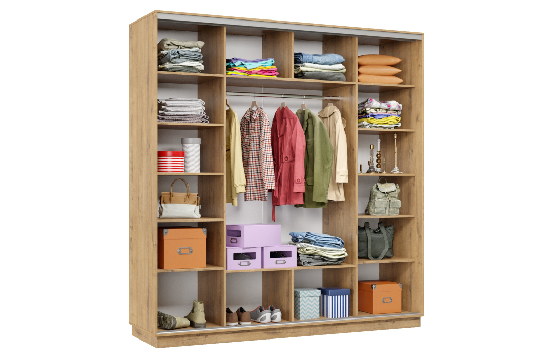 Шкафы-купе 3-х дверные, Шкаф-купе Премьер Лайт 34 (08;05;08) трехдверный