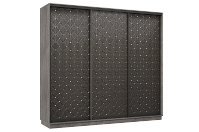 Шкаф-купе Премьер 36 (01РЧ;01РЧ;01РЧ) фасады ромб чёрный/трёхдверный/Профиль чёрный муар