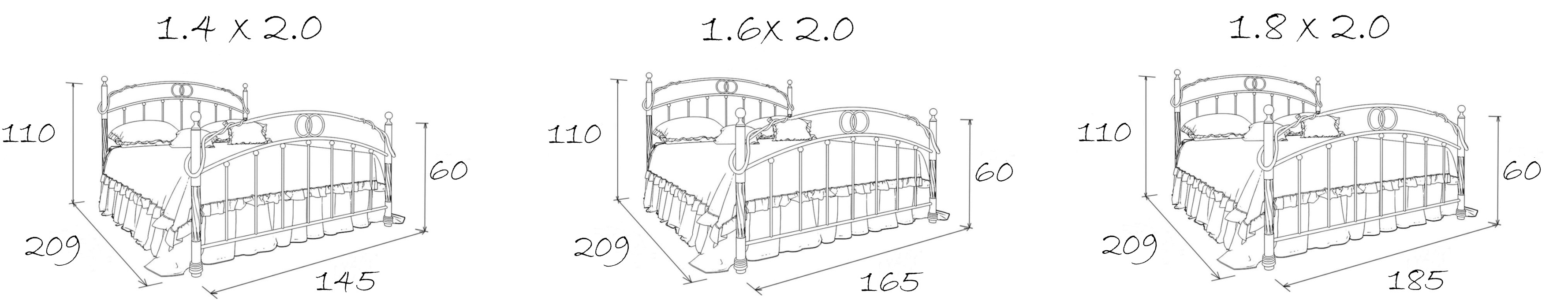 Кованые кровати, Кованая кровать Венеция 1.8 с одной спинкой