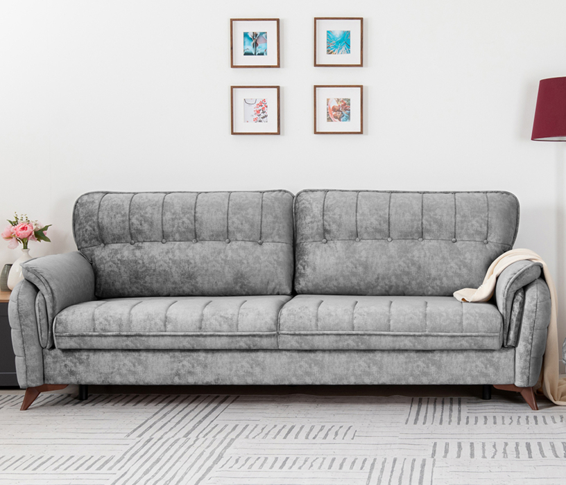 Диваны с ящиком для белья, Диван Дорис, Велюр Эверест