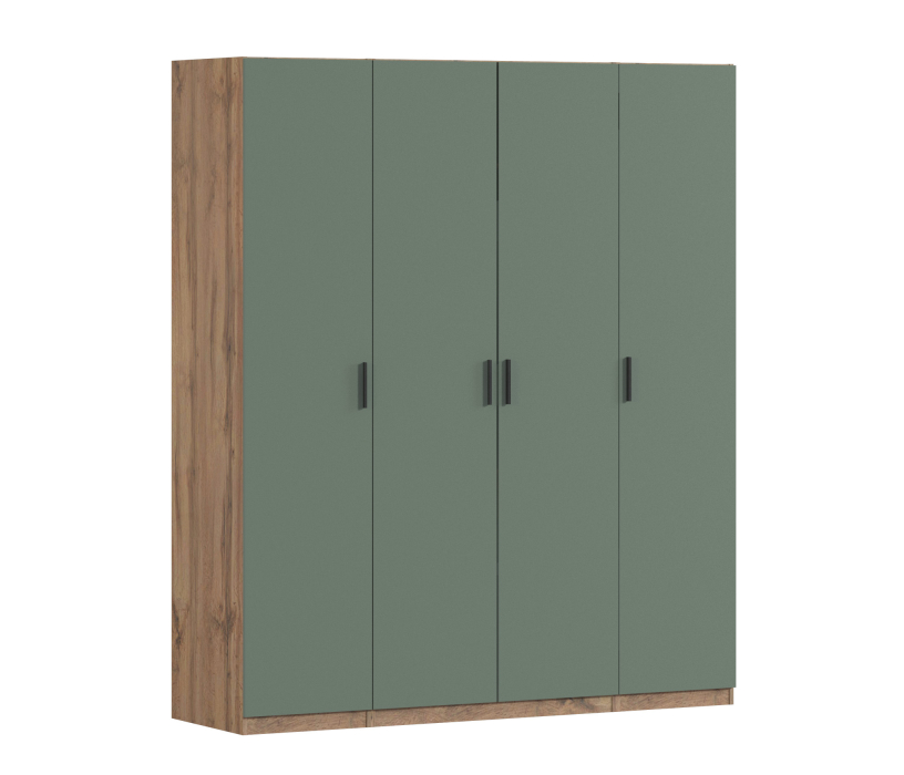Для одежды, Шкаф четырехдверный Макс 2000 мм, вариант №4 (ЛДСП, корпус дуб вотан)