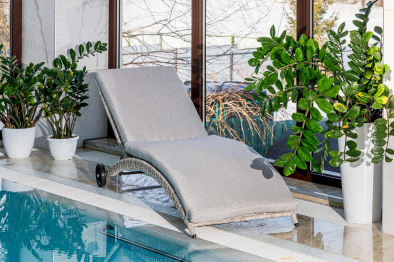 Шезлонг AGATA бежевый с матрасом