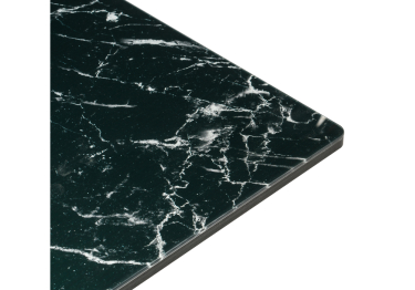 Стол стеклянный Иматра (мрамор черный / черная шагрень)