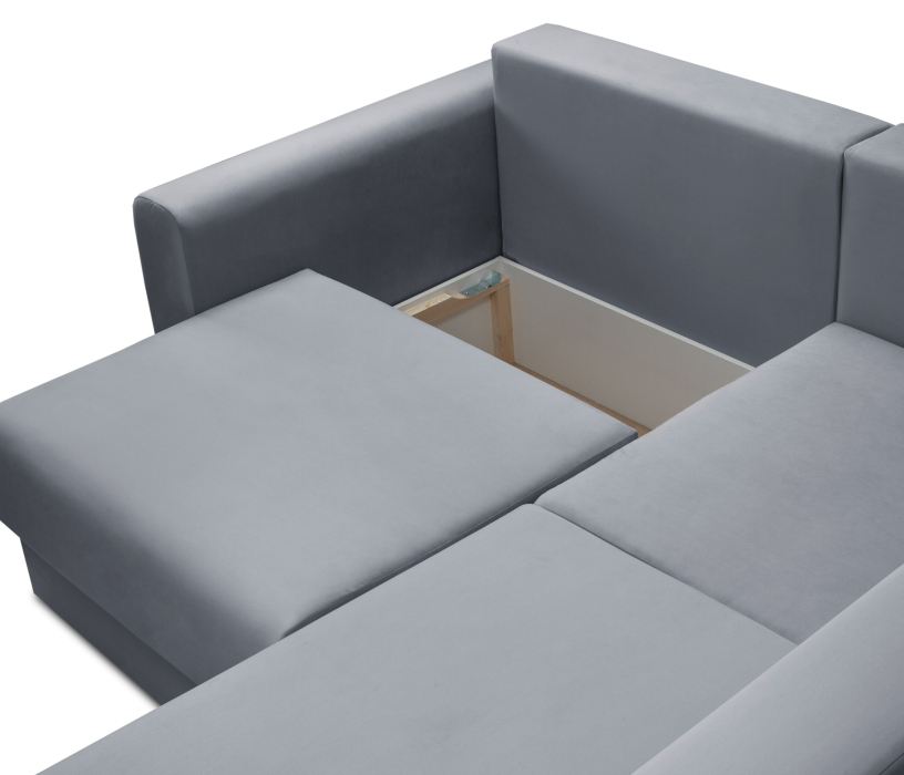 Диваны угловые в гостиную, Диван угловой Мэдисон Лонг со спальным местом, микровелюр