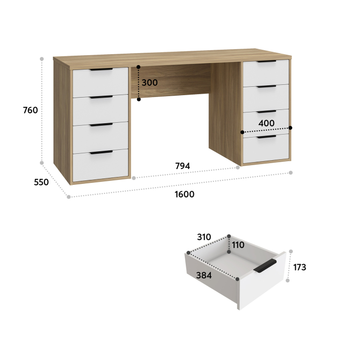 Прямые, Стол письменный С-403