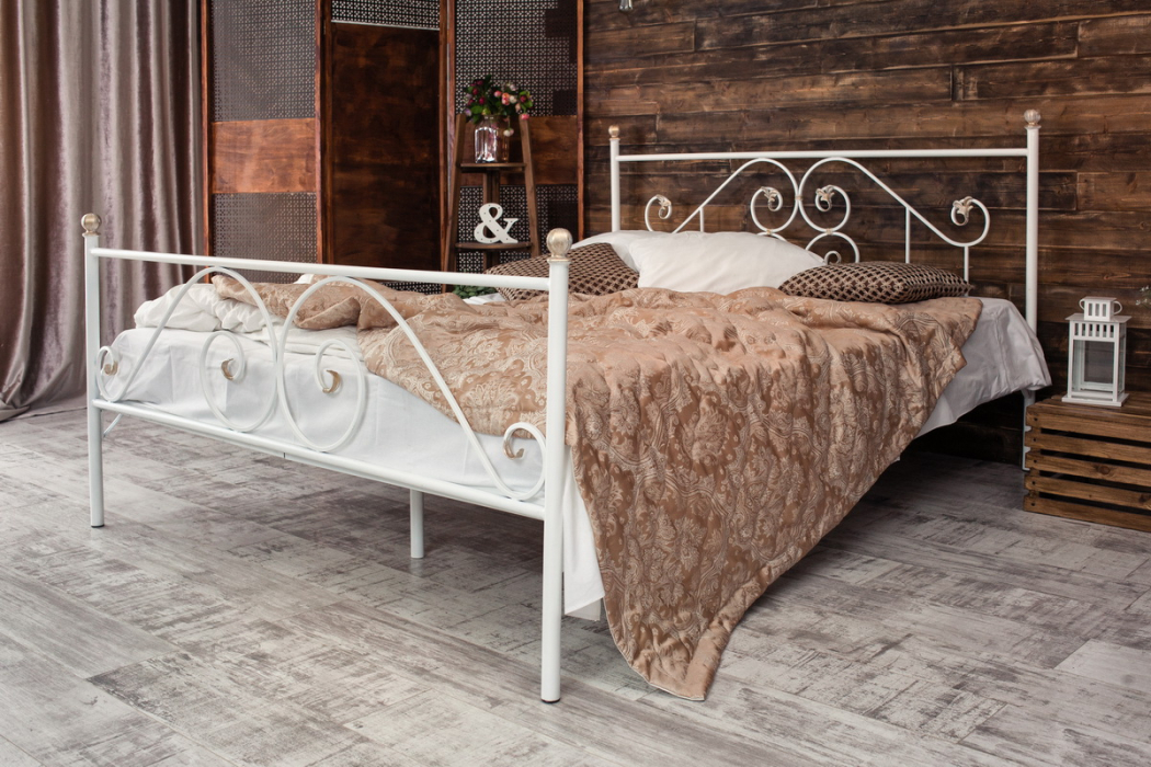 Кованые кровати, Кованая кровать Камелия 1.8 с двумя спинками