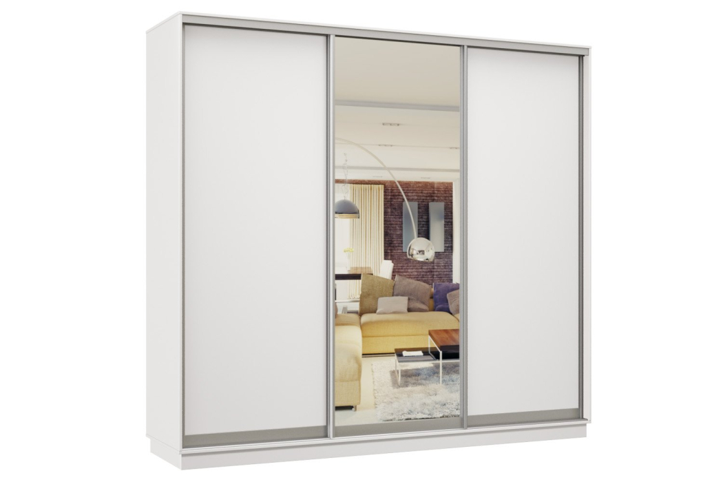 Шкафы-купе 3-х дверные, Шкаф-купе Премьер Лайт 57 (02;01;02) трехдверный