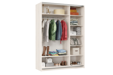 Шкаф-купе Smart 1622 2х дверный (фасады ЛДСП) профиль серебро