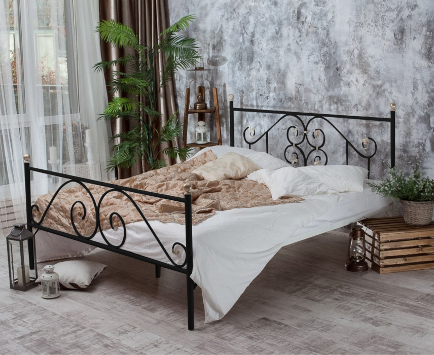 Кованые кровати, Кованая кровать Камелия 1.8 с двумя спинками