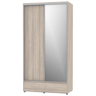 Шкафы-купе 2-х дверные, Шкаф-купе 2-дв  MOD 1200 зеркало/лдсп  (в2390*ш1232*г620)