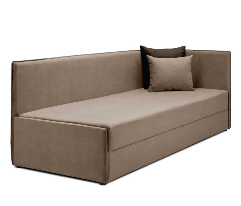 Мягкая кровать, Кровать тахта угловая Гамма с подъемным механизмом, микровелюр