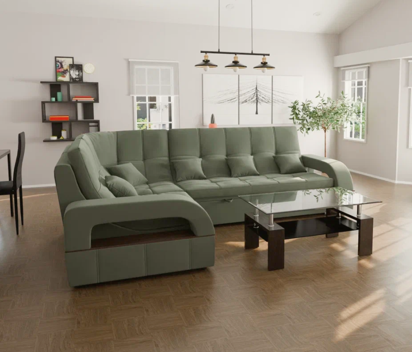 Диваны угловые в гостиную, Модульный диван Майами-3,микровелюр,антивандальная ткань,венеция