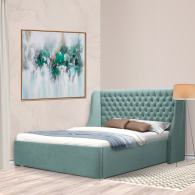 Мягкая кровать, Кровать с мягким изголовьем Пандора 1800, микровелюр