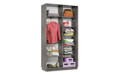 Шкаф-купе Премьер 01 (01ЗГ;01ЗГ) фасады зеркало графит/двухдверный/Профиль чёрный муар