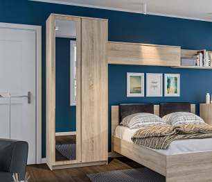 Шкаф 2-х дверный с зеркалом Веста СБ-2259