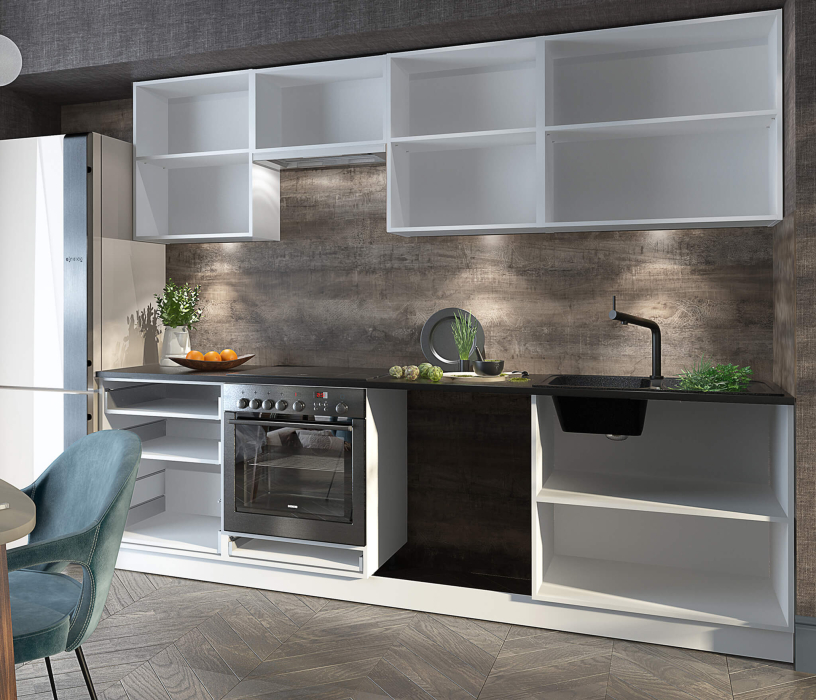 Кухонные гарнитуры, Кухонный гарнитур без столешницы Калипсо 2,6 м