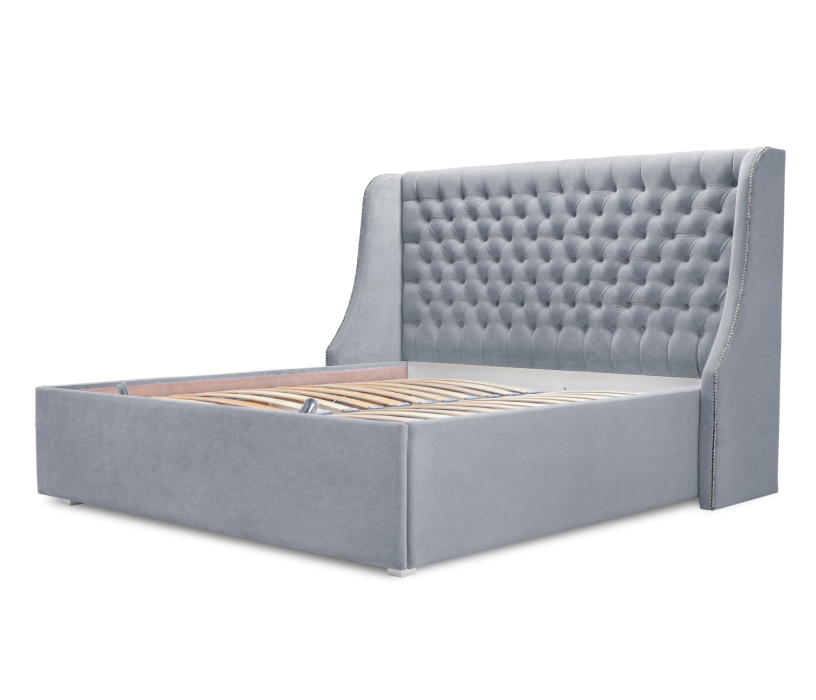 Мягкая кровать, Кровать с мягким изголовьем Пандора 1800, микровелюр