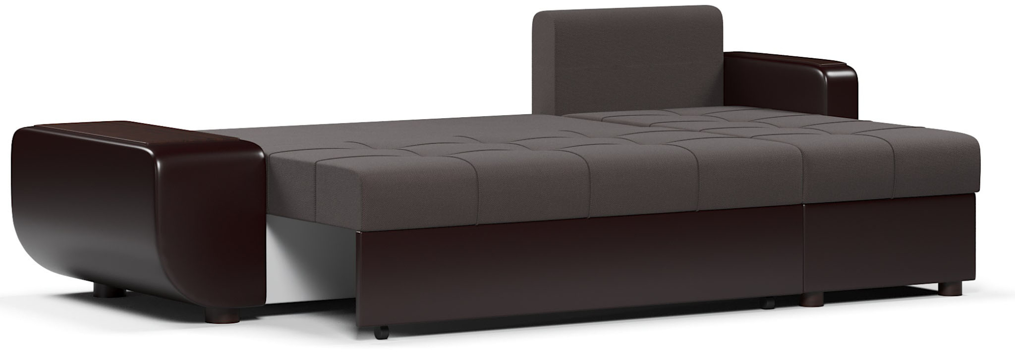 Диваны угловые в гостиную, Диван-кровать угловой Атланта со столиком еврокнижка,велюр+экокожа