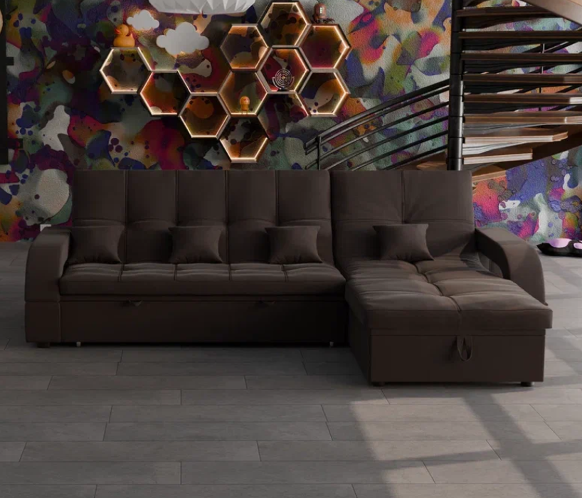 Диваны с ящиком для белья, Модульный диван Майами-2,микровелюр,антивандальная и водостойкая ткань,венеция