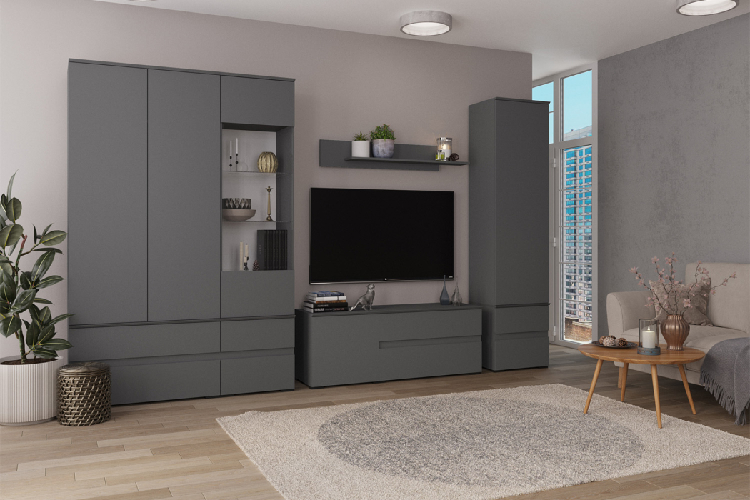 Шкафы-Витрины, Пенал с витриной Плейона