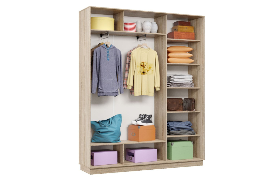 Шкафы-купе 3-х дверные, Шкаф-купе Премьер 21 (01ЗБ;01ЗБ;01ЗБ) фасады зеркало бронза/трёхдверный/Профиль чёрный муар