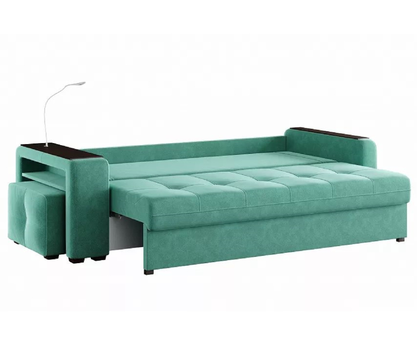 Диваны с ящиком для белья, Диван-кровать прямой Smart 4 пуф слева Велюр
