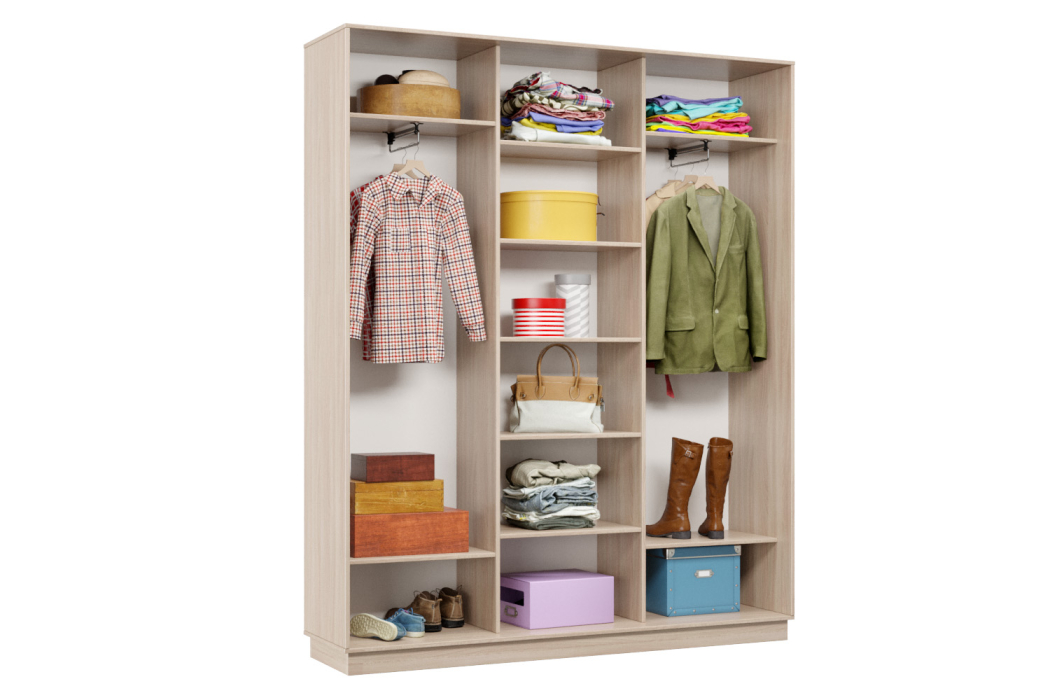 Шкафы-купе 3-х дверные, Шкаф-купе Премьер Лайт 27 (02;01;02) трехдверный