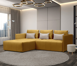 Диван еврокнижка угловой Чилетти, микровелюр