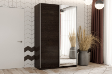 Шкафы-купе 2-х дверные, Шкаф-купе Smart 1422 2х дверный (фасады ЛДСП,зеркало) профиль серебро