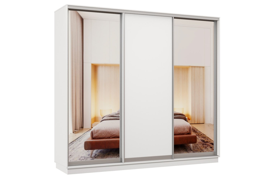 Шкафы-купе 3-х дверные, Шкаф-купе Премьер Лайт 63 (01;02;01) трехдверный