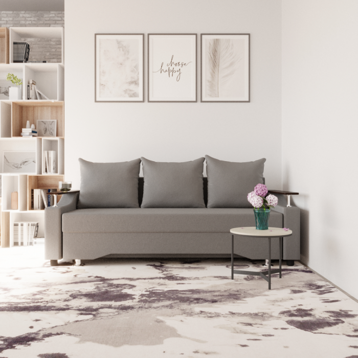 Диваны с ящиком для белья, Прямой диван Квадро-1 ППУ, велюр