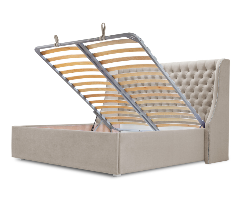 Мягкая кровать, Кровать с мягким изголовьем Пандора 1800, микровелюр