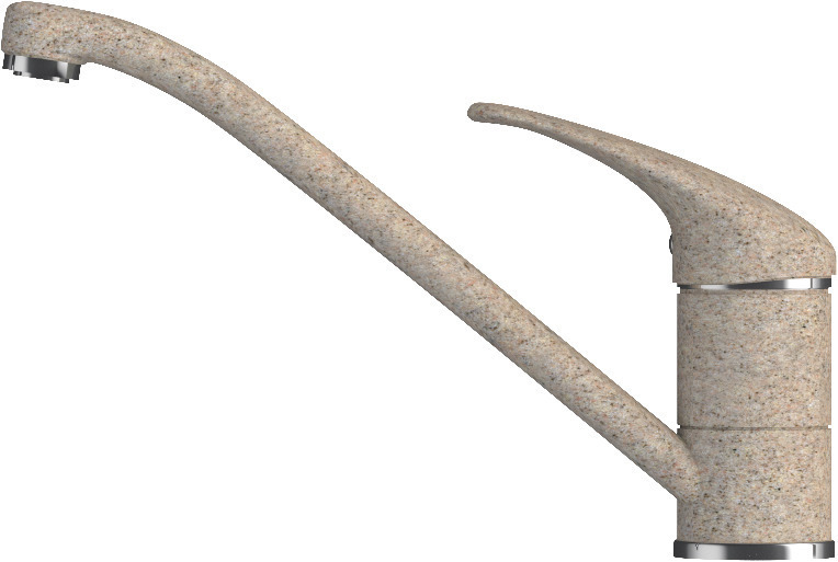 Смесители, Смеситель кухонный низкий в тон мойки Polygran