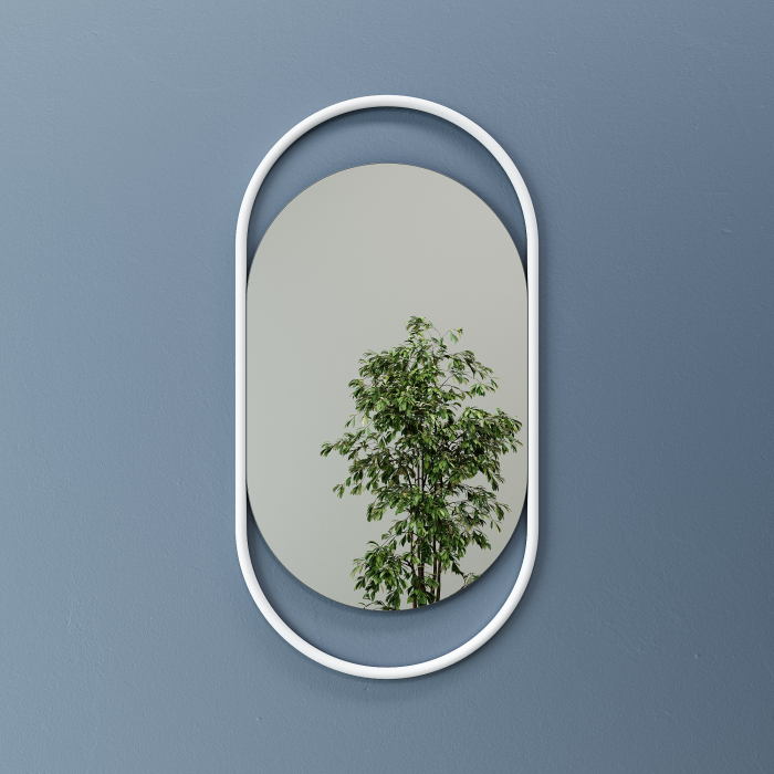 Зеркала в спальню, Дизайнерское настенное зеркало GENGLASS Evelix S в металлической раме