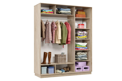 Шкаф-купе Премьер 24 (01РБ;01РБ;01РБ) фасады ромб белый/трёхдверный/Профиль чёрный муар