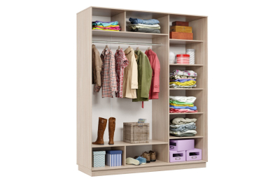 Шкаф-купе Премьер 24 (01ЗГ;01ЗГ;01ЗГ) фасады зеркало графит/трёхдверный/Профиль чёрный муар