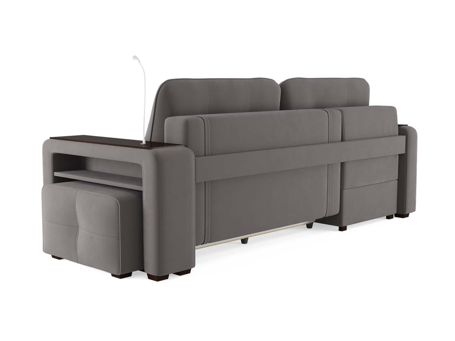 Диваны угловые в гостиную, Диван-кровать угловой Smart 4 пуф справа Велюр