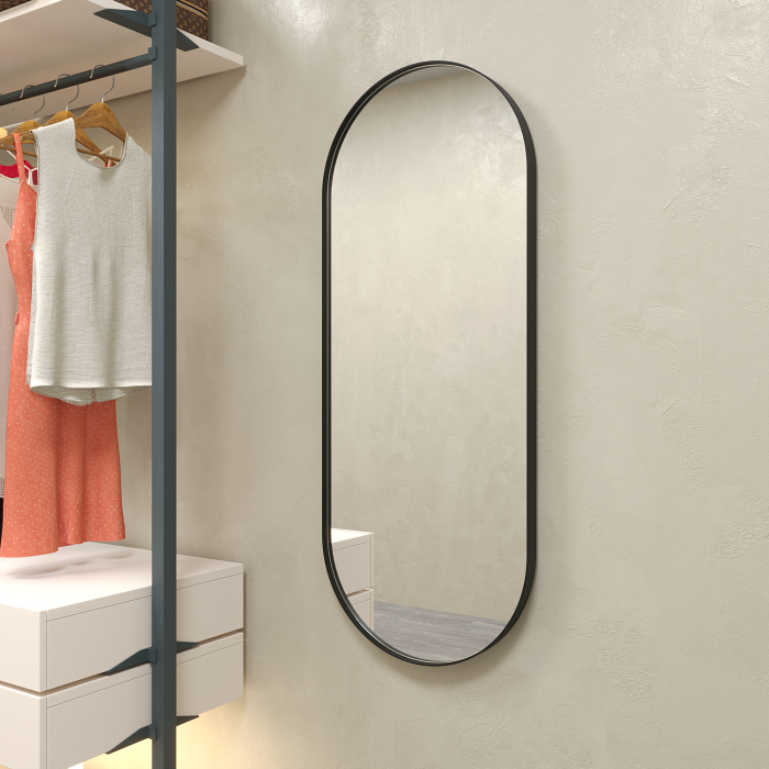 Зеркала в спальню, Дизайнерское настенное зеркало GENGLASS Nolvis M в металлической раме