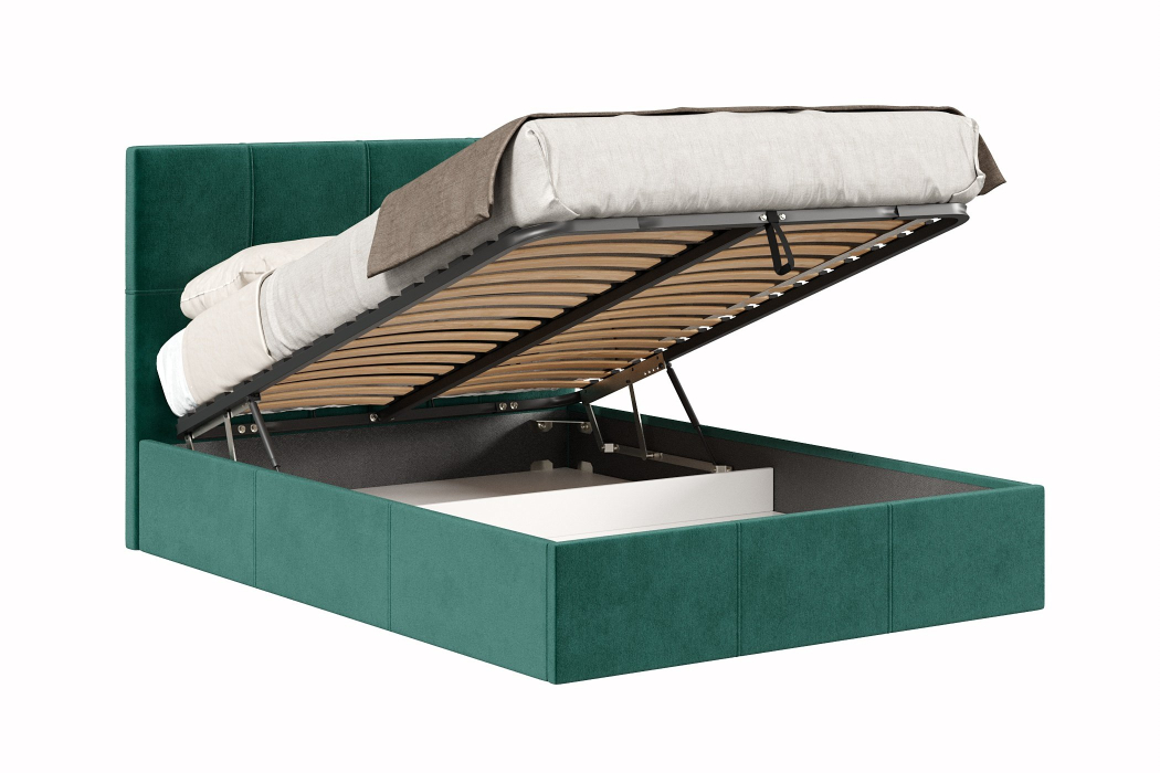 Мягкая кровать, Кровать Марсель 1400 с подъёмным механизмом,  велюр