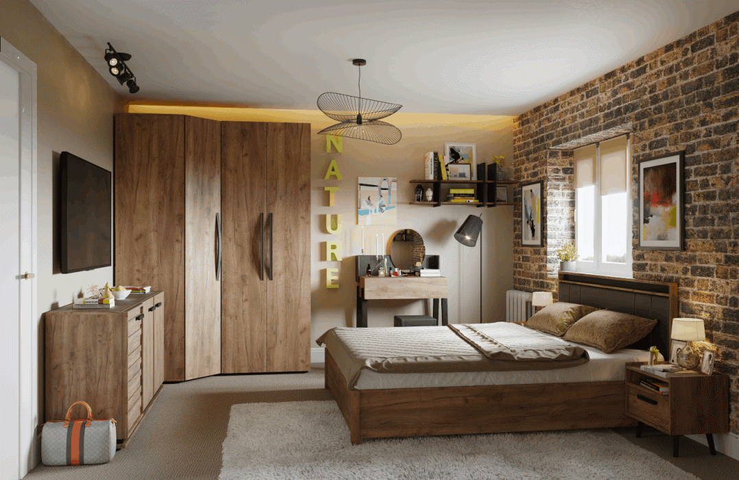 Кровати, Модульная система Nature (модуль 307) Кровать Люкс 1600 с п/м